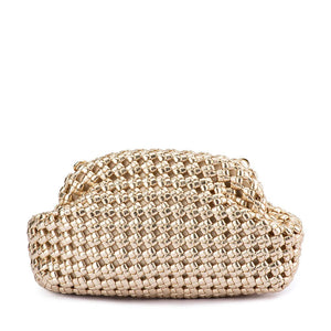 Olga Berg Everly Hand Woven Clutch | Gold