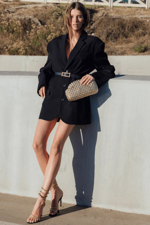 Olga Berg Everly Hand Woven Clutch | Gold