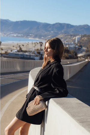 Olga Berg Everly Hand Woven Clutch | Gold