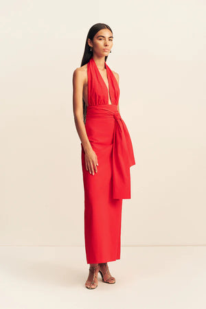 Shona Joy Campbell Halter Plunged Maxi Dress | Goji
