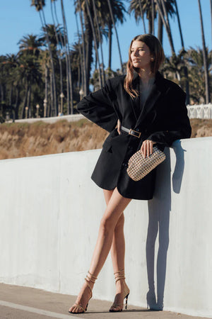 Olga Berg Everly Hand Woven Clutch | Gold