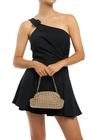 Olga Berg Everly Hand Woven Clutch | Gold