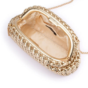 Olga Berg Everly Hand Woven Clutch | Gold