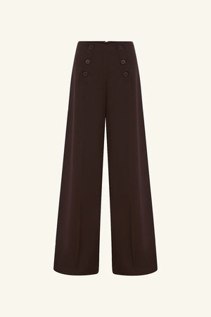 Shona Joy Asher Button Wide Leg Pant| Ristretto