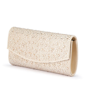 Olga Berg The Emma Crystal Clutch Bag | Champagne