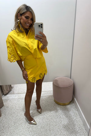 Acler Blairhall Mini Skirt | Daffodil