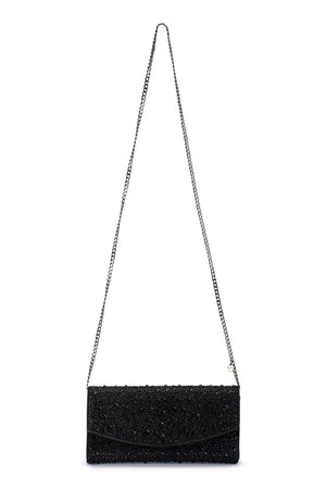 Olga Berg The Emma Crystal Clutch Bag | Black