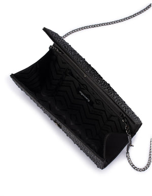 Olga Berg The Emma Crystal Clutch Bag | Black