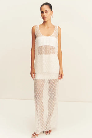Shona Joy Talita Fringe Maxi Skirt | Ivory