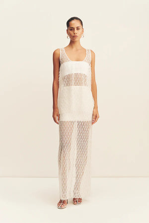 Shona Joy Talita Fringe Maxi Skirt | Ivory