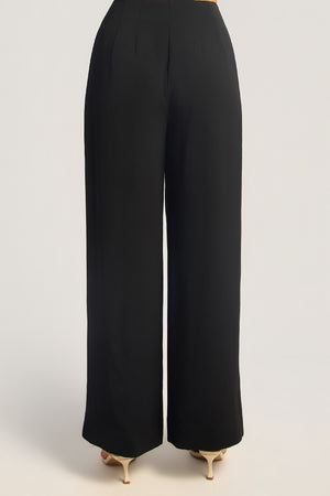 Chosen By Fifi & Annie The Double Pleat Detail Straight Leg Pant | Black || PRE ORDER ETA 03/09/2026