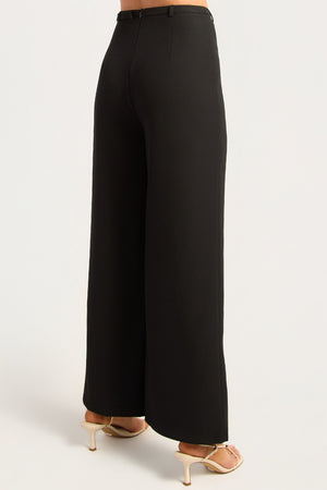 Chosen By Fifi & Annie The Gold Buckle Belt Detail Straight Leg Pants | Black BEST SELLER RESTOCKED ETA 3/09/2026