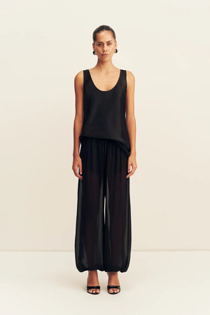 Shona Joy Amina Sheer Harem Pant | Black