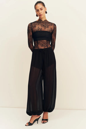 Shona Joy Amina Sheer Harem Pant | Black