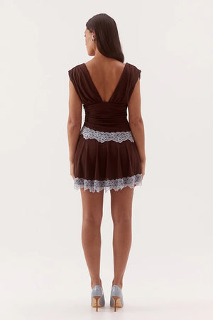 Sovere Studio Harlow Mini Dress | Chocolate/Sky || PRE_ORDER ETA 24/09/2026