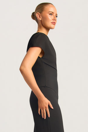 Chosen By Fifi & Annie The Celine Side Ruched Top | Black