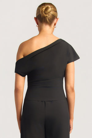 Chosen By Fifi & Annie The Celine Side Ruched Top | Black