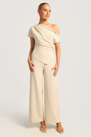 Chosen By Fifi & Annie The Celine Side Ruched Top | Oat