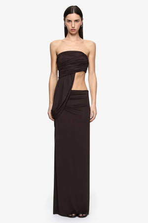 Bec + Bridge Niko Maxi Skirt | Dark Chocolate