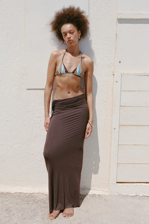 Bec + Bridge Niko Maxi Skirt | Dark Chocolate