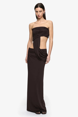Bec + Bridge Niko Maxi Skirt | Dark Chocolate