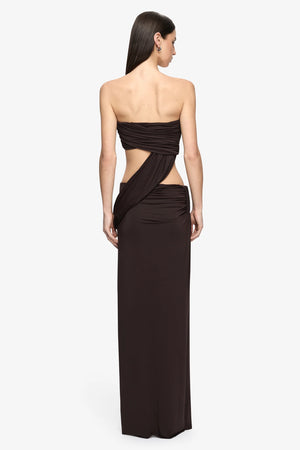 Bec + Bridge Niko Maxi Skirt | Dark Chocolate