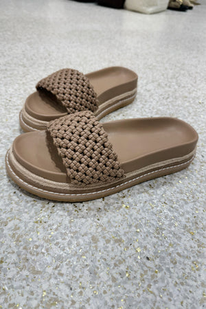 Billini Avaline Platform Slide | Light Cashew