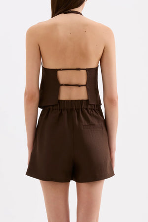 Nude Lucy Riya Linen Top | Chocolate