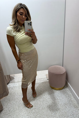 Shona Joy Everly Midi Skirt | Macadamia