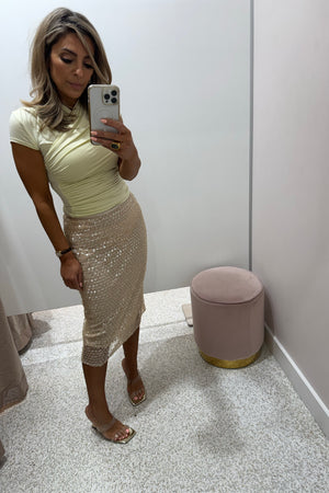 Shona Joy Everly Midi Skirt | Macadamia