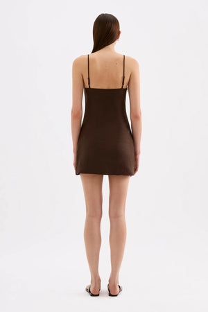 Nude Lucy Rani Linen Mini Dress | Chocolate
