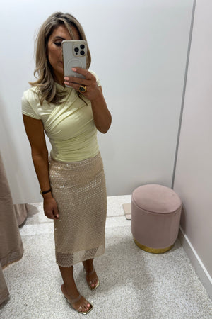 Shona Joy Everly Midi Skirt | Macadamia