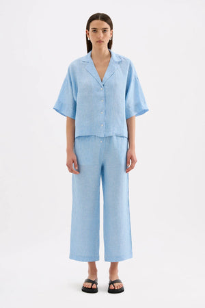 Nude Lucy Lounge Stripe Linen Shirt | Cove Stripe