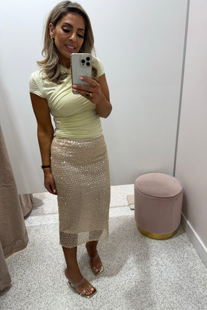 Shona Joy Everly Midi Skirt | Macadamia