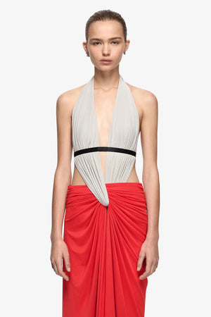 Bec + Bridge Anaya Cut-Out Maxi Dress | Dove Grey/Flame