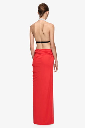 Bec + Bridge Anaya Cut-Out Maxi Dress | Dove Grey/Flame