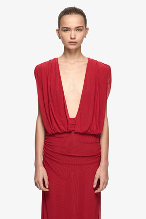 Bec + Bridge Isora Drape Maxi Dress | Ruby Red