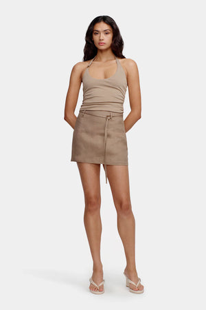 Ownley Tamsen Mini Skirt | Porcini