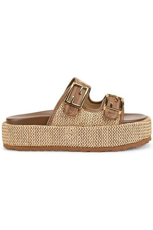 Siren Aphrodite Woven Flafotrm | Natural Weave/Tan
