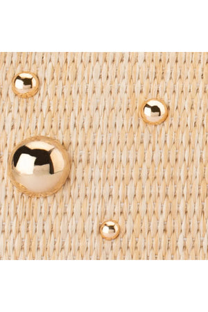 Olga Berg The Charlotte Woven Top Handle Clutch Bag | Natural