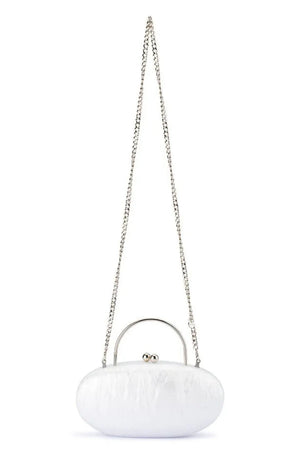 Olga Berg The Imelda Acrylic Clutch Bag | White