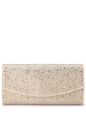 Olga Berg The Emma Crystal Clutch Bag | Champagne