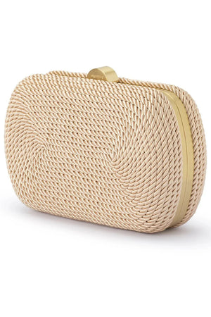Olga Berg Martina Coiled Rope Clutch | Natural