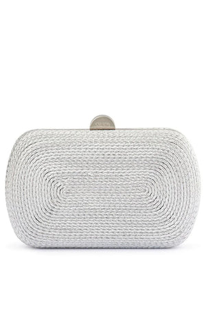 Olga Berg Martina Coiled Rope Clutch | Silver