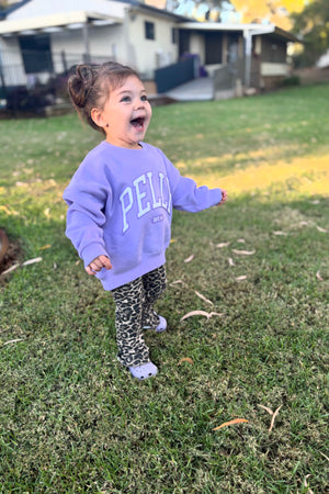FIFI & ANNIE BOUTIQUE EXCLUSIVE X Ena Pelly Kids Lilly Oversized College Sweater | Lilac