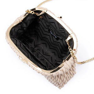 Olga Berg The Paige Textured Clutch Bag | Mink