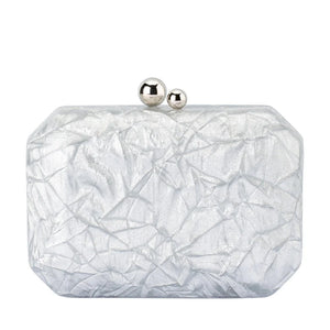 Olga Berg The Mateo Metallic Clutch | Silver