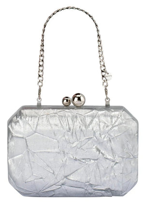 Olga Berg The Mateo Metallic Clutch | Silver