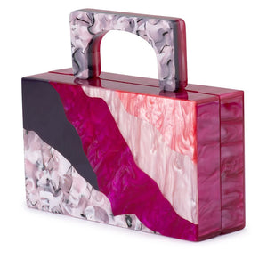 Olga Berg The Fleur Acrylic Top Handle Clutch Bag | Pink