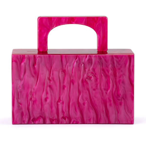 Olga Berg The Fleur Acrylic Top Handle Clutch Bag | Pink